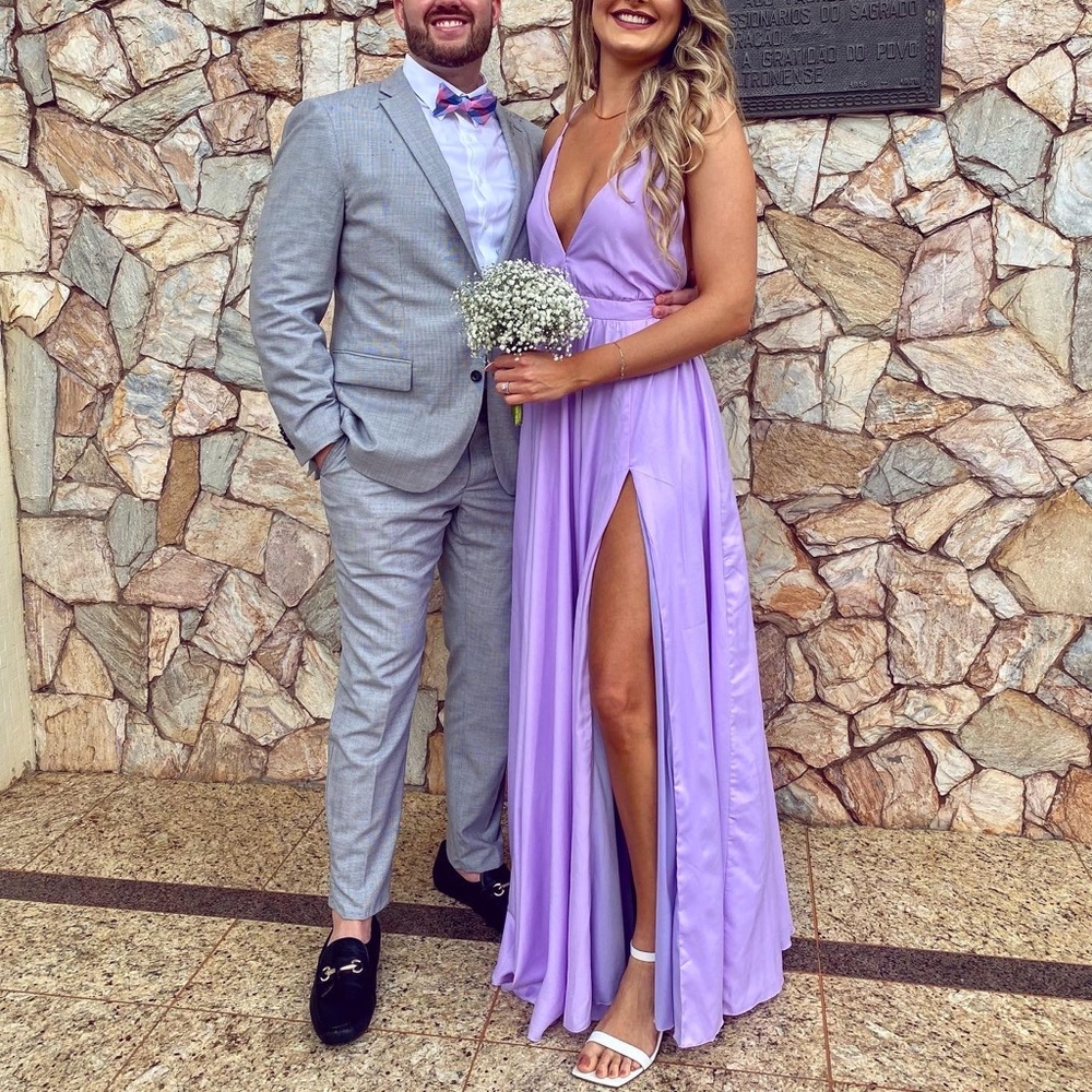 Bridesmaid/Guest Lilac/Lavender Maxi Gown